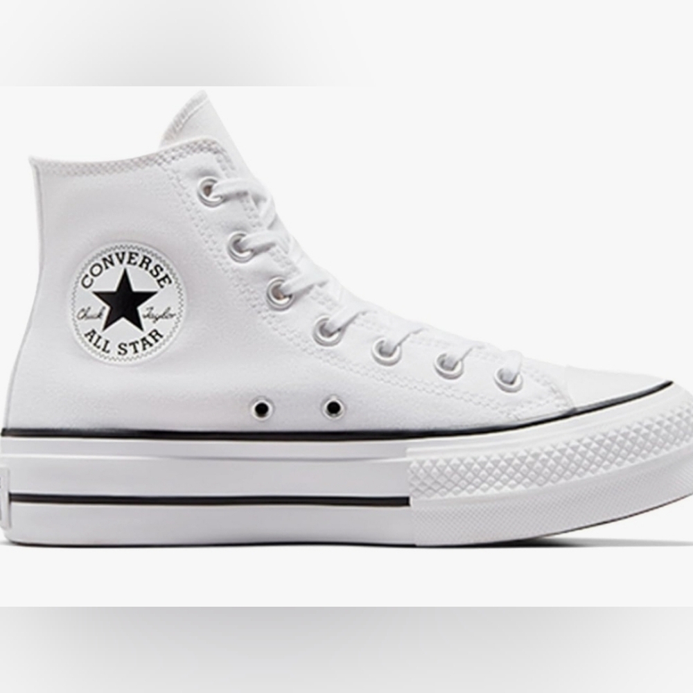 White Platform Converse High Top